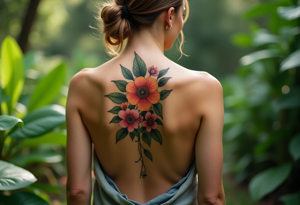 tatouage floral